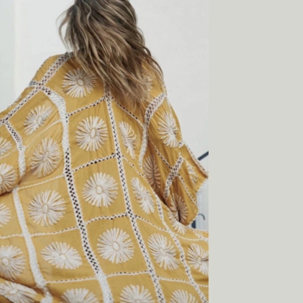Sonoma Yellow Floral Print Lightweight Kimono 💛 - Picture 8 of 12